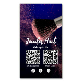Social Media Influencer Trendy Style QRcode  Magnetic Business Card