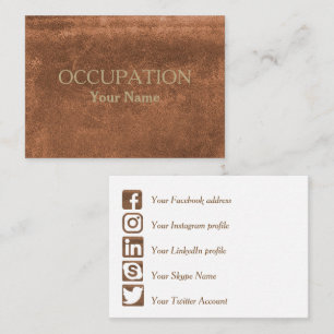 Social Media Leather Business Card