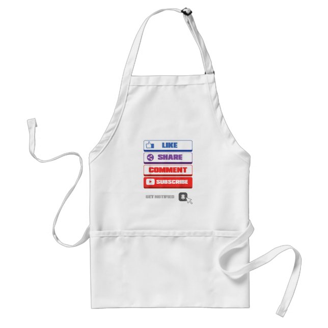 Social Media Like Share Comment Subscribe Vlogger Standard Apron (Front)