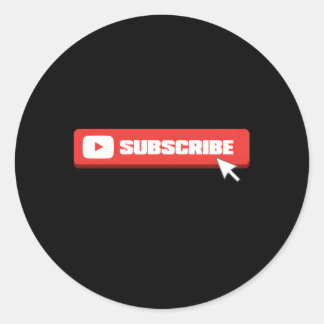 Social Media Like Share Comt Subscribe Vlogger Classic Round Sticker