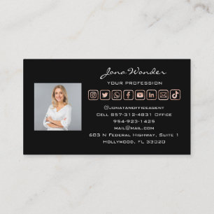 Social Media Logo Custom Photo QRCode TikTokTwitte Business Card
