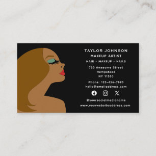 Social Media Makeup Artist Hairstylist Beautician Business Card
