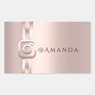 Social Media Makeup  Rose Event Instagra Logo Rectangular Sticker