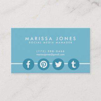 Social Media Manager Blue Business Cards