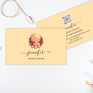 Social Media Manager Content Creator Logo QR Rose Business Card