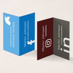 Social media pages colourful info cover business card