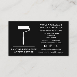 Social Media Paint Roller House Painting Services Business Card