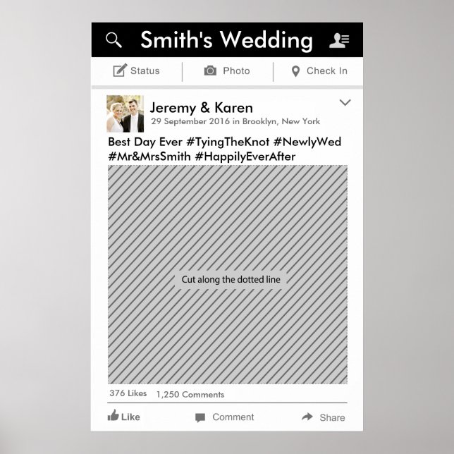 Social Media Party Frame Photo Booth Prop Poster (Front)