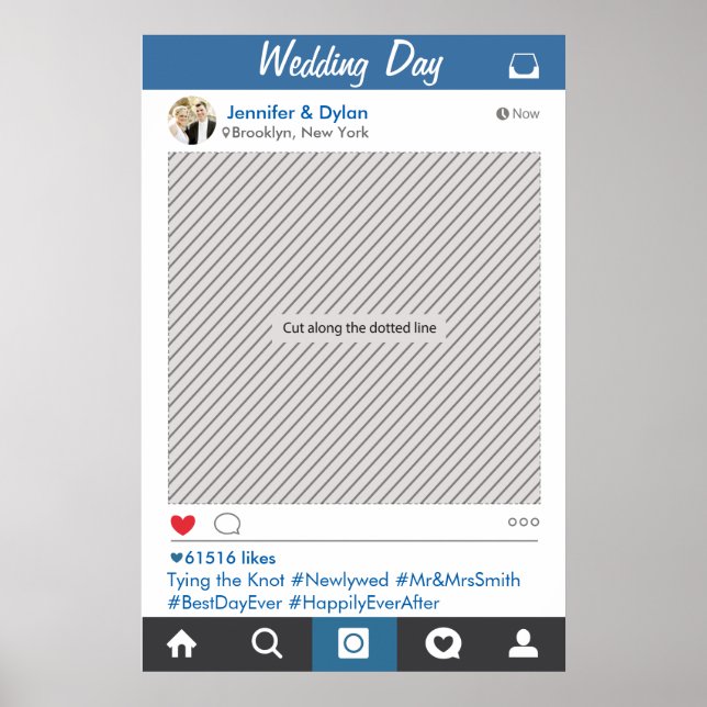 Social Media Party Frame Photo Booth Prop Poster (Front)