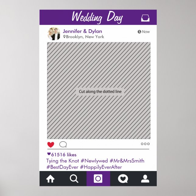 Social Media Party Frame Photo Booth Prop Poster (Front)