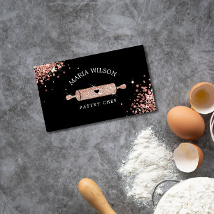 Social Media Pastry Chef bakery Rolling Pin Business Card