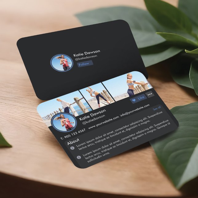 Social Media Personal Fitness Trainer Profile Page Business Card (Social Media Personal Fitness Trainer Profile Page Business Card)