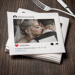 Social Media Post Photo Wedding Napkin