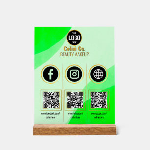 Social Media QR Code Acrylic Sign - Custom Beauty 