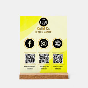 Social Media QR Code Acrylic Sign - Custom Beauty 
