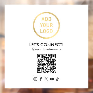 Social Media QR Code Add Your Logo White