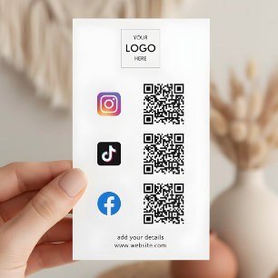 Social Media QR Code Branding Logo Business Card