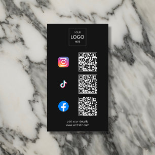 Social Media QR Code Branding Logo Business Card