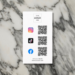 Social Media QR Code Branding Logo Business Card