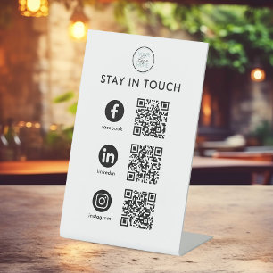 Social Media QR Code Business Pedestal Sign