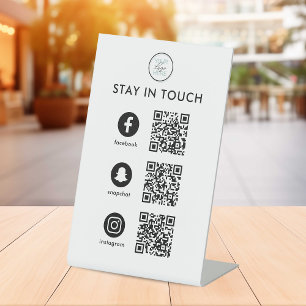 Social Media QR Code Business Pedestal Sign