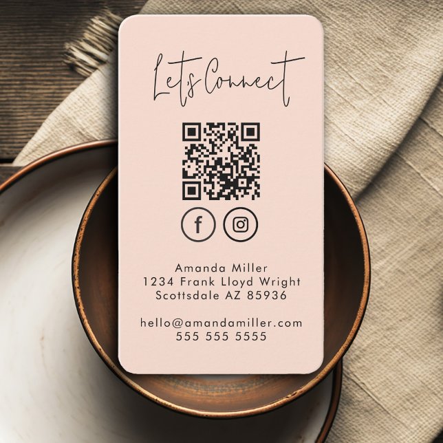 Social Media QR Code Connect With Us Modern Bold Business Card (Creator Uploaded)
