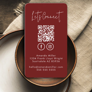 Social Media QR Code Connect With Us Modern Busine Business Card