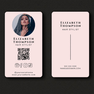 Social Media QR Code Connect With Us Modern Cool Business Card