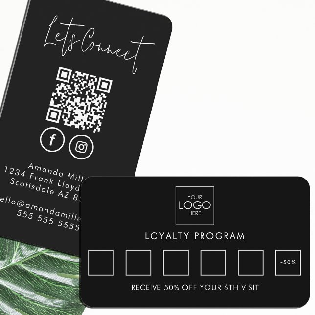 Social Media QR Code Connect With Us Modern Loyalty Card (Creator Uploaded)