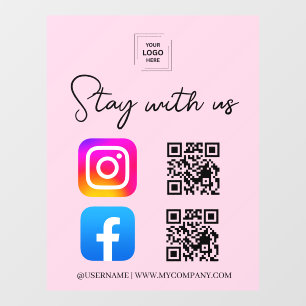 Social Media QR Code Instagram Facebook Window