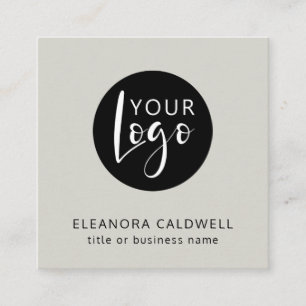 Social Media QR Code Logo Smoky White Square Business Card