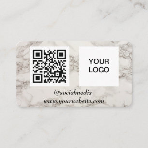 Social media QR Code Marble Modern Business Logo Card