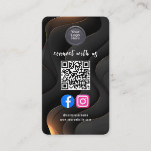 Social Media QR Code Modern Pro Minimalist Sleek B Business Card