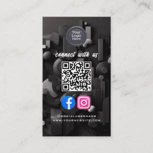 Social Media QR Code Modern Pro Minimalist Sleek Business Card