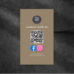 Social Media QR Code Modern Pro Minimalist Sleek Business Card