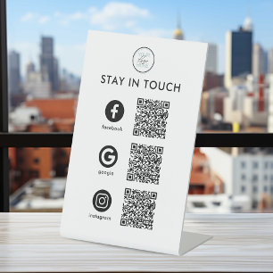 Social Media QR Code Pedestal Sign