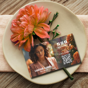 Social Media QR Code Photo Business Card
