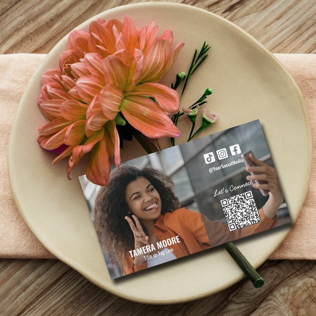 Social Media QR Code Photo Business Card (Creator Uploaded)