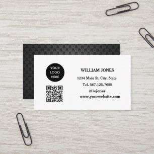 Social media QR Code Scannable Black Luxury Business Card