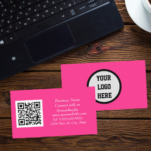 Social media QR Code Scannable Pink Magenta Business Card