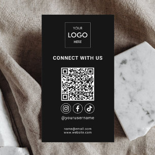 Social Media QR Code Sophisticated Logo Business Card