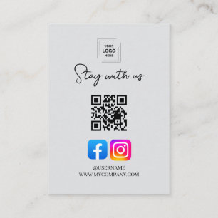 Social Media QR Follow Us Insert Card
