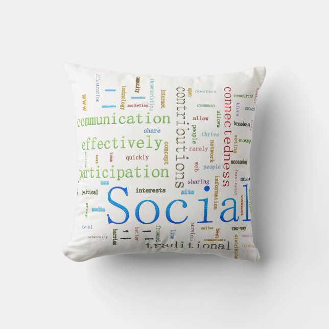 Social Media Related Text Design Cushion (Front)