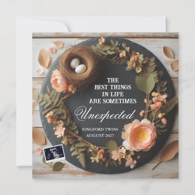 Social Media Reveal Twins Pregnancy Announcement  (Front)