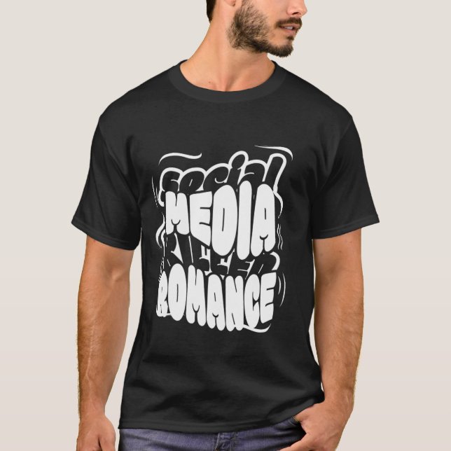 Social Media Romance Reel T-Shirt – Cute Graphic  (Front)