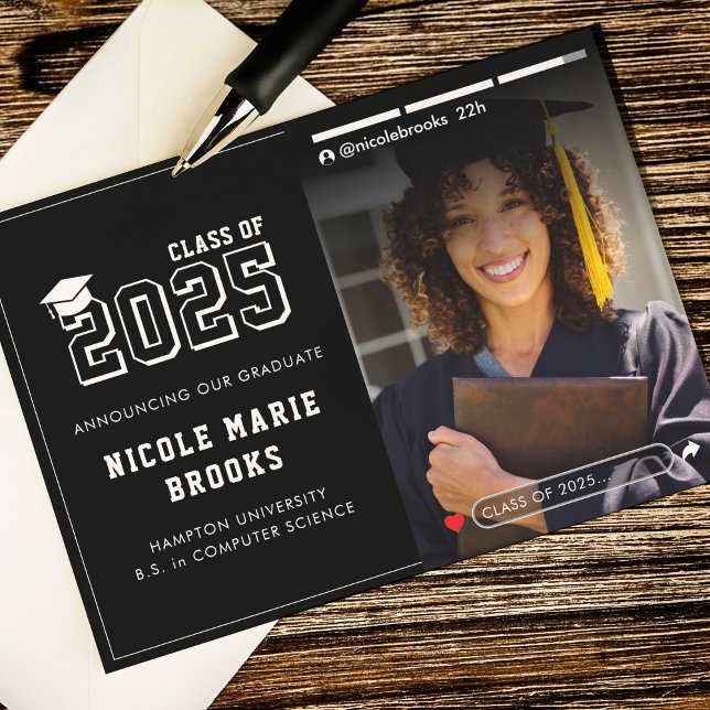 Social Media Story Photo Black Graduation Announcement (Social Media Story Photo Black Graduation Announcement
)