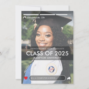 Social Media Story Post Photo Graduation Announcement