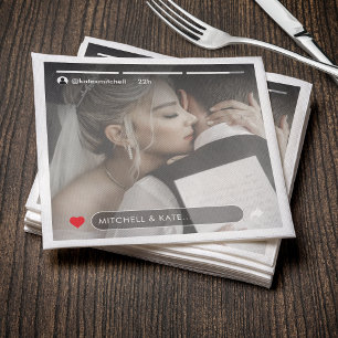 Social Media Story Post Photo Wedding Napkins