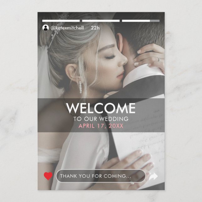 Social Media Story Post Photo Wedding Programme (Front)