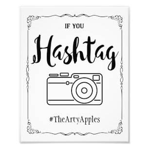 social media wedding sign hashtag